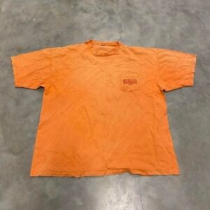 Vintage y2k 90s orange Harley Davidson biker motorcycle shirt